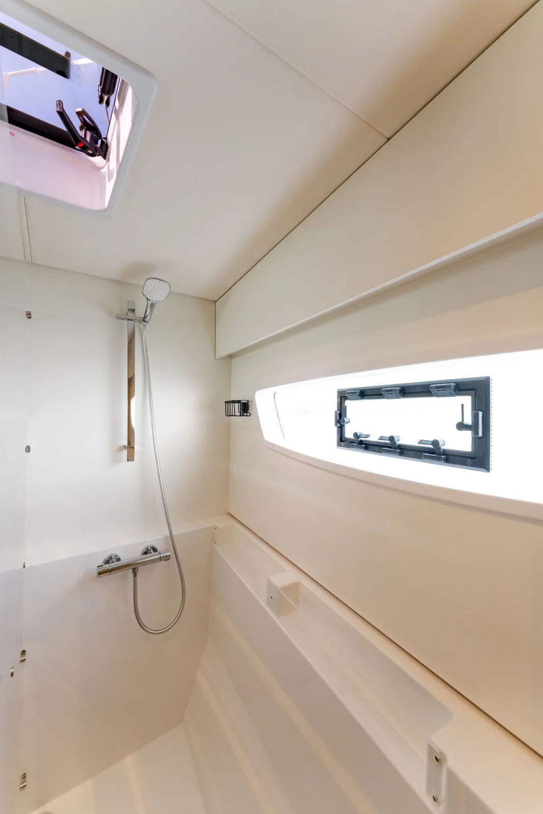 A private shower in one of Endeavour's four en-suite cabins